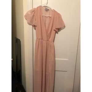 ASOS Pink maxi dress with back cut out